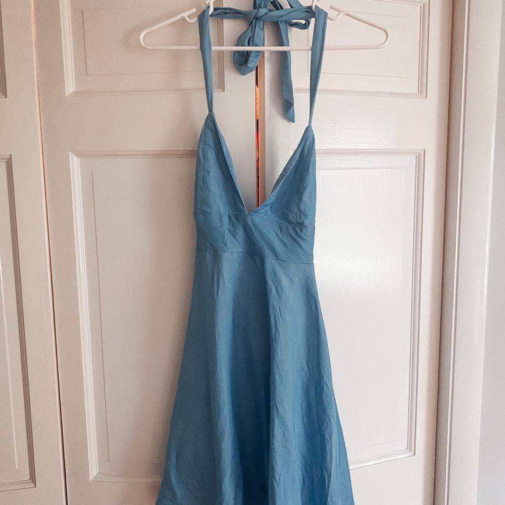 LULU's Blue Halter Dress